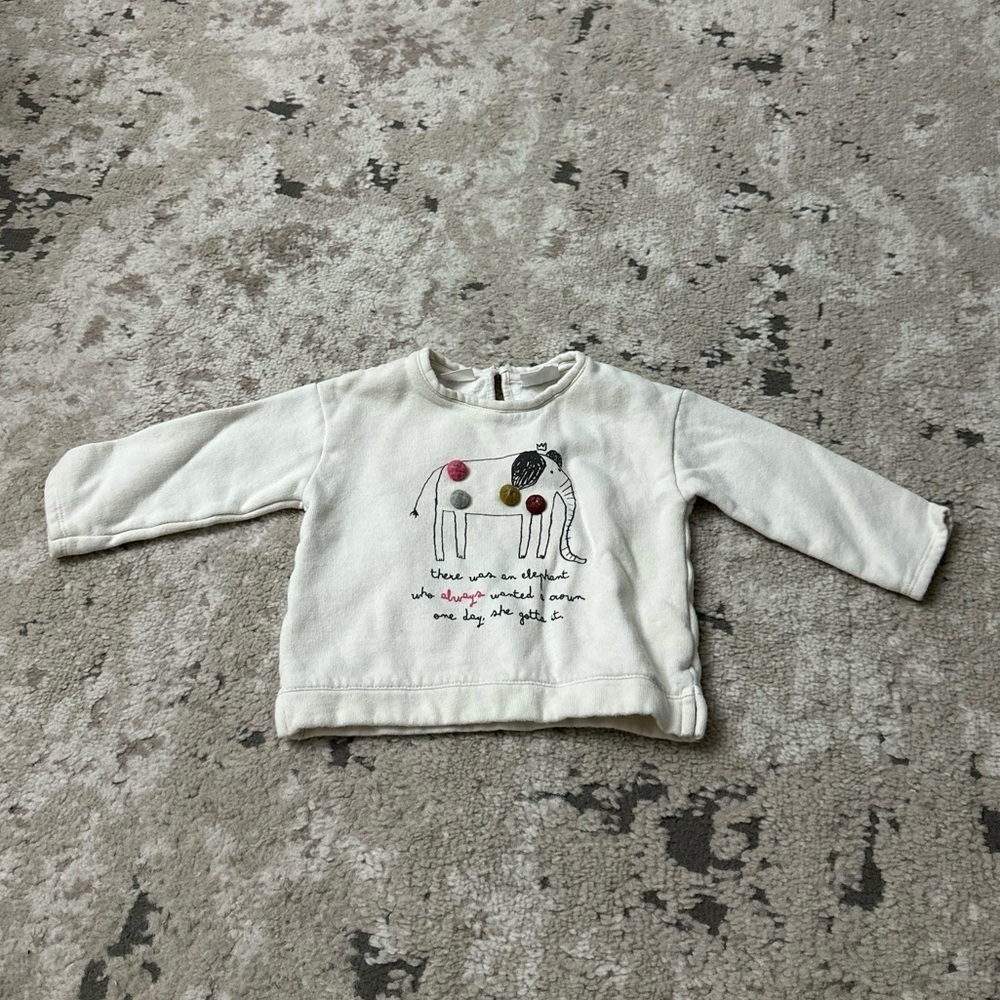 Zara Baby Girl Elephant Top Size 9-12 Months
